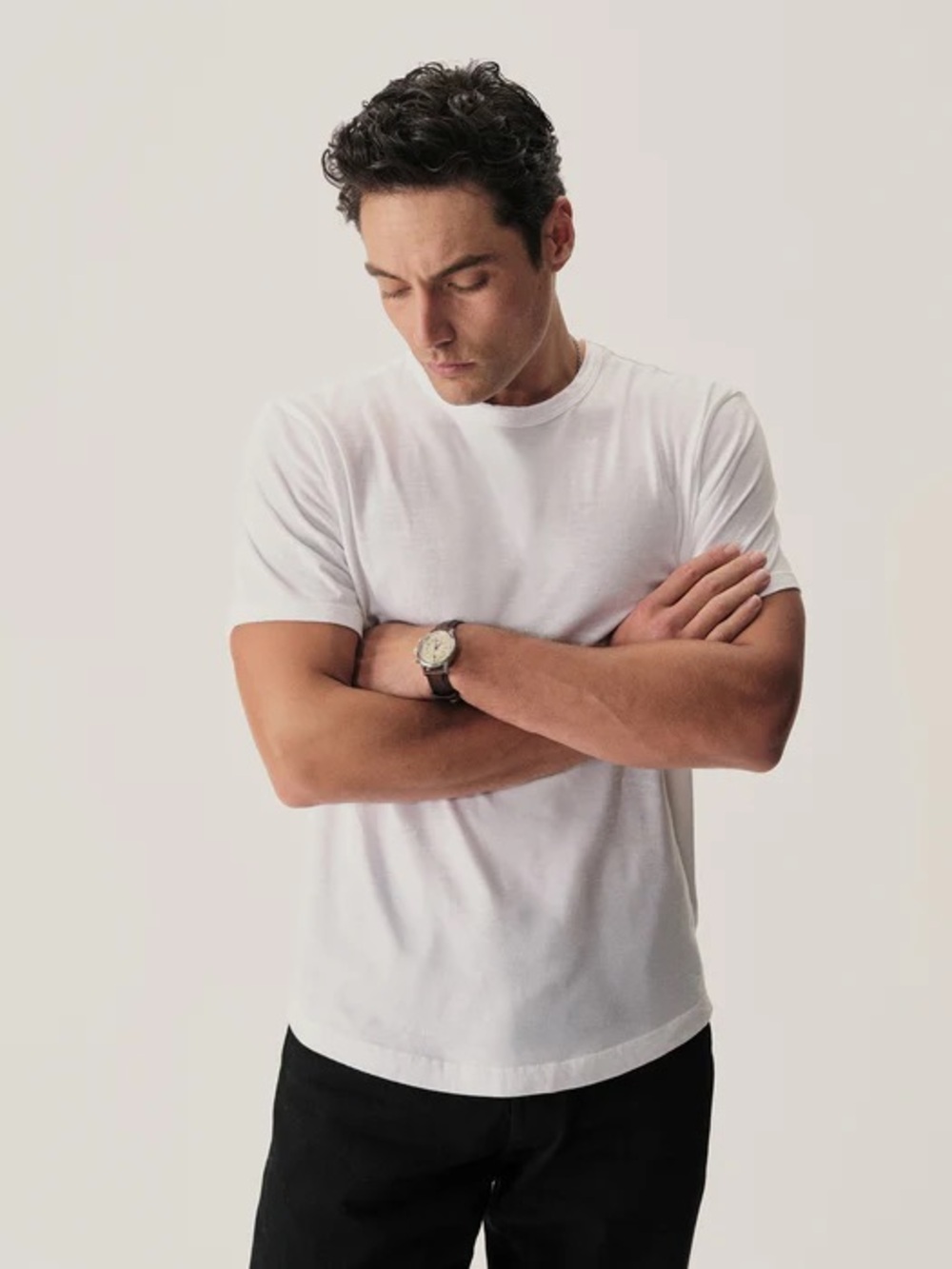Buck Mason Slub Curved Hem Tee White Large NWT w Flaw